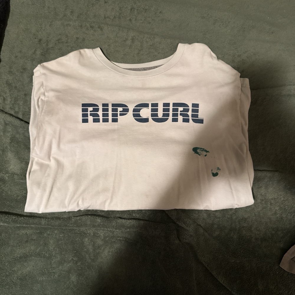 Rip Curl White Short Sleeve Tee Classic Cotton Crew